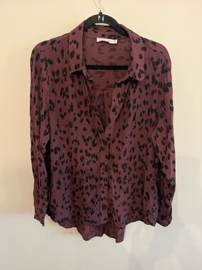 Celtic & Co. Women's Mauve-Spot Button Down Shirt - Casual Collared Blouse